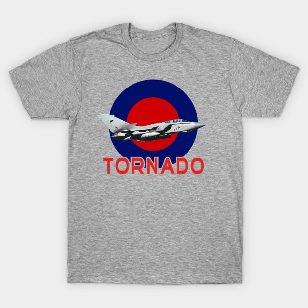 RAF Tornado in RAF Roundel in Grey T-Shirt by AJ techDesigns